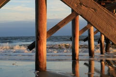 Sunset over the Atlantaic ocean pier.. royalty free stock image Sunset over the Atlantaic ocean pier.. royalty free stock image