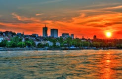 Beautiful Sunset Over Warsaw Royalty Free Stock Photos Beautiful Sunset Over Warsaw Royalty Free Stock Photos