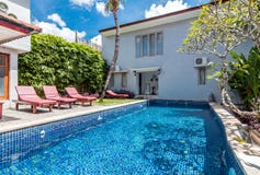 Beautiful swimming pool at cheap hotel stock photography Beautiful swimming pool at cheap hotel stock photography