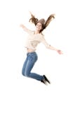 Beautiful teenage girl jumping high with delight royalty free stock photo Beautiful teenage girl jumping high with delight royalty free stock photo