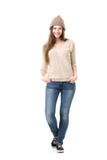 Beautiful teenage girl posing in casual clothes royalty free stock photos Beautiful teenage girl posing in casual clothes royalty free stock photos
