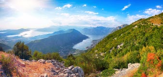 Beautiful view of the Bay of Kotor in Montenegro