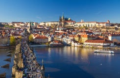 Beautiful view on Prague Castle and Charles Bridge, Prague, Czech Republic stock image Beautiful view on Prague Castle and Charles Bridge, Prague, Czech Republic stock image