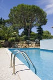 Beautiful villa with a healthy garden and a pool stock photo Beautiful villa with a healthy garden and a pool stock photo