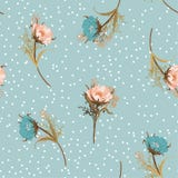 Beautiful vintage pastel Blowing garden flowers seamless pattern vector illustration Beautiful vintage pastel Blowing garden flowers seamless pattern vector illustration