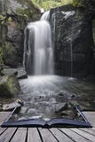 Beautiful waterfall in forest landscape long exposure flowing th royalty free stock photos Beautiful waterfall in forest landscape long exposure flowing th royalty free stock photos