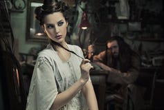 beautiful woman and the beast stock image beautiful woman and the beast stock image