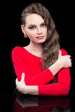 Beautiful woman with dark hair and evening makeup stock photos Beautiful woman with dark hair and evening makeup stock photos