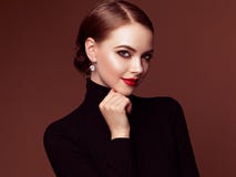 Beautiful woman face with perfect makeup royalty free stock photography Beautiful woman face with perfect makeup royalty free stock photography