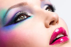 Beautiful woman with fashion bright makeup stock photography Beautiful woman with fashion bright makeup stock photography