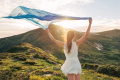 Beautiful woman feel freedom and enjoying the nature royalty free stock photos Beautiful woman feel freedom and enjoying the nature royalty free stock photos