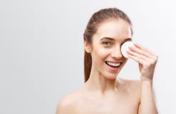 Woman Removing Make-up royalty free stock photo Woman Removing Make-up royalty free stock photo