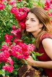 Beautiful Woman In Garden Royalty Free Stock Photography