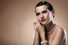 Beautiful Woman In Vintage Image Stock Photos Beautiful Woman In Vintage Image Stock Photos