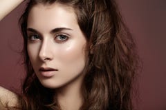 Beautiful woman with natural make-up, clean face stock images Beautiful woman with natural make-up, clean face stock images
