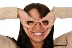 Beautiful Woman Peeping Holes Stock Photography Beautiful Woman Peeping Holes Stock Photography