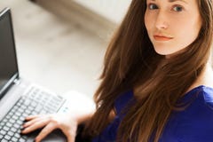 Beautiful woman relaxing with notebook Stock Photography Beautiful woman relaxing with notebook Stock Photography