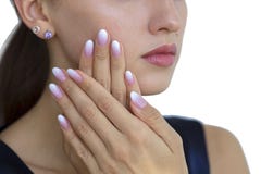 Beautiful woman`s nails with beautiful french manicure ombre Stock Photos Beautiful woman`s nails with beautiful french manicure ombre Stock Photos
