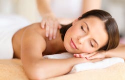 Beautiful woman in spa salon getting massage stock photos Beautiful woman in spa salon getting massage stock photos