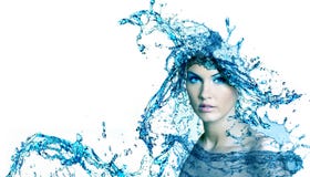 Beautiful woman with water.