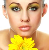 Beautiful Woman With Flower Royalty Free Stock Image Beautiful Woman With Flower Royalty Free Stock Image