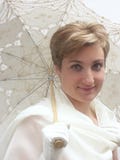 Beautiful Woman With Umbrella Stock Photography