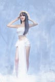 Beautiful young girl in white dress royalty free stock photography Beautiful young girl in white dress royalty free stock photography