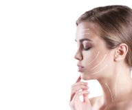 Beautiful young girl wrinkles arrow royalty free stock photos Beautiful young girl wrinkles arrow royalty free stock photos