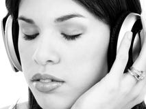 Beautiful Young Hispanic Woman Enjoying Music Stock Photography Beautiful Young Hispanic Woman Enjoying Music Stock Photography