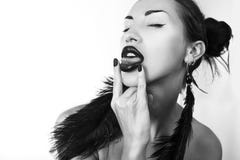Beautiful Young Stylish Woman Stick Her Tongue Out (Cheeky Youth Stock Image Beautiful Young Stylish Woman Stick Her Tongue Out (Cheeky Youth Stock Image