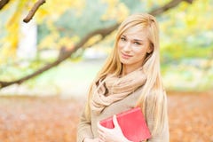 Beautiful young woman - autumn portrait stock photo Beautiful young woman - autumn portrait stock photo