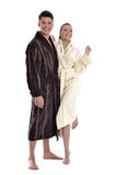 Beautiful young woman in bathrobe stock images Beautiful young woman in bathrobe stock images
