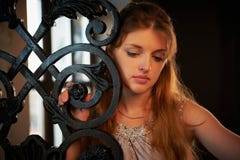 Beautiful Young Woman in Dress stock image Beautiful Young Woman in Dress stock image