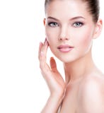 Beautiful young woman with fresh clean skin. stock photography Beautiful young woman with fresh clean skin. stock photography