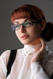 Beautiful young woman in glasses royalty free stock photography Beautiful young woman in glasses royalty free stock photography