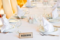 Beautifully Set Table Is Reserved For Guests Of Restaurant Royalty Free Stock Photos Beautifully Set Table Is Reserved For Guests Of Restaurant Royalty Free Stock Photos