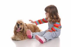 Beauty A Little Girl And Dog Stock Image
