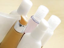 Beauty Cosmetics And Bath Product Bottles Royalty Free Stock Photography Beauty Cosmetics And Bath Product Bottles Royalty Free Stock Photography