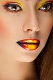 Beauty face with colorful art makeup royalty free stock images Beauty face with colorful art makeup royalty free stock images