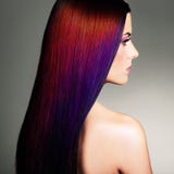 Beauty fashion model girl with colorful dyed hair Stock Images Beauty fashion model girl with colorful dyed hair Stock Images