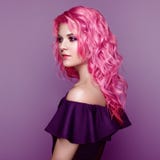 Beauty fashion model girl with colorful dyed hair Stock Images Beauty fashion model girl with colorful dyed hair Stock Images