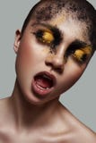 Beauty Fashion Woman with cosmetic on her Face stock photos Beauty Fashion Woman with cosmetic on her Face stock photos