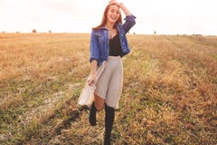 Beauty Girl Outdoors Enjoying Nature. Free Happy Woman Royalty Free Stock Images Beauty Girl Outdoors Enjoying Nature. Free Happy Woman Royalty Free Stock Images