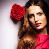 Beauty girl with rose Stock Photo Beauty girl with rose Stock Photo