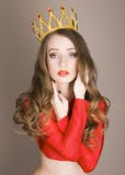 Beauty Little Princess Wearing A Crown Stock Photo Beauty Little Princess Wearing A Crown Stock Photo