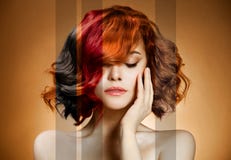 Beauty Portrait. Concept Coloring Hair stock image Beauty Portrait. Concept Coloring Hair stock image