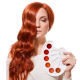 Beauty Portrait. Concept Coloring Hair. Isolated on White stock photos Beauty Portrait. Concept Coloring Hair. Isolated on White stock photos