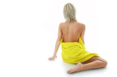 Beauty Spa Woman In Yellow Towel Royalty Free Stock Photography