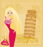Beauty travel girl in Italy royalty free illustration Beauty travel girl in Italy royalty free illustration