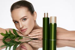 Beauty Woman Face. Beautiful Female With Natural Cosmetics. stock photo Beauty Woman Face. Beautiful Female With Natural Cosmetics. stock photo